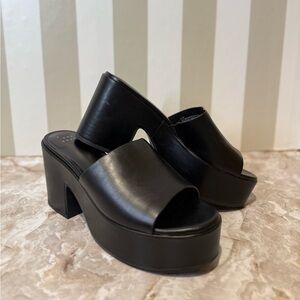 a new day Black Platform Mules